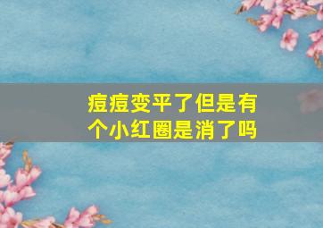 痘痘变平了但是有个小红圈是消了吗