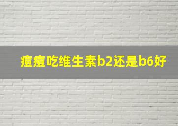 痘痘吃维生素b2还是b6好