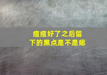 痘痘好了之后留下的黑点是不是痣