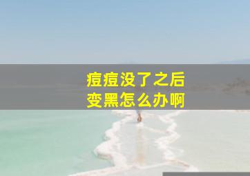 痘痘没了之后变黑怎么办啊