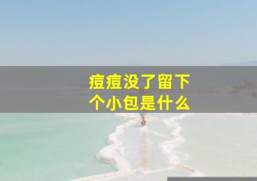 痘痘没了留下个小包是什么