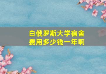 白俄罗斯大学宿舍费用多少钱一年啊