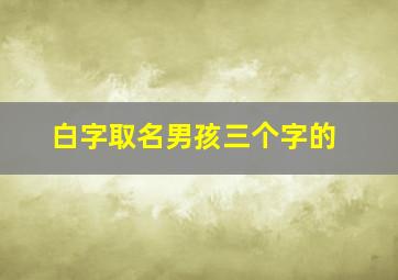 白字取名男孩三个字的