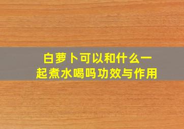 白萝卜可以和什么一起煮水喝吗功效与作用