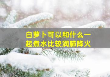 白萝卜可以和什么一起煮水比较润肺降火