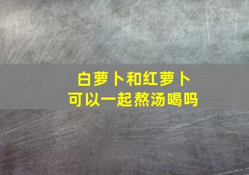 白萝卜和红萝卜可以一起熬汤喝吗