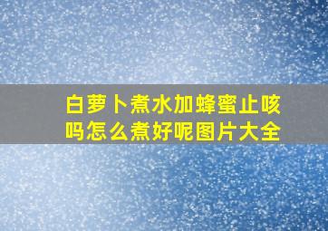 白萝卜煮水加蜂蜜止咳吗怎么煮好呢图片大全