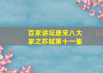 百家讲坛唐宋八大家之苏轼第十一集