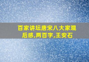 百家讲坛唐宋八大家观后感,两百字,王安石