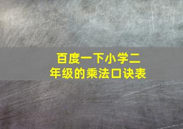 百度一下小学二年级的乘法口诀表