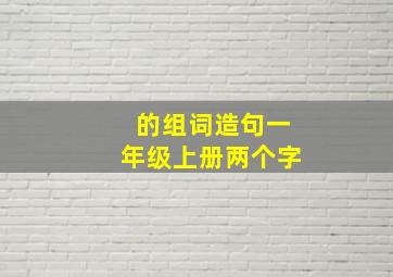 的组词造句一年级上册两个字