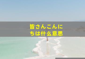 皆さんこんにちは什么意思