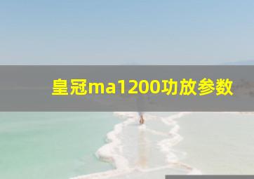 皇冠ma1200功放参数