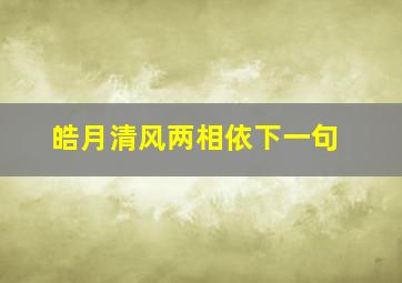 皓月清风两相依下一句