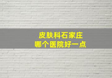 皮肤科石家庄哪个医院好一点