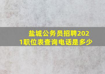 盐城公务员招聘2021职位表查询电话是多少