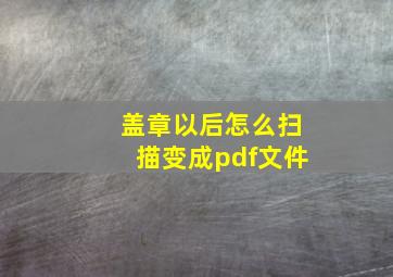 盖章以后怎么扫描变成pdf文件