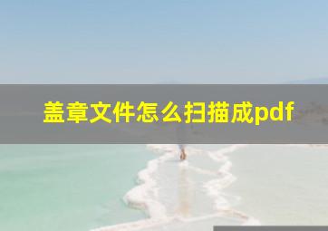 盖章文件怎么扫描成pdf