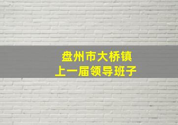 盘州市大桥镇上一届领导班子