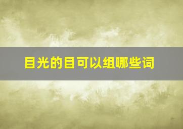 目光的目可以组哪些词