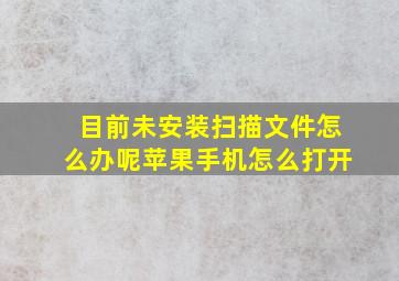 目前未安装扫描文件怎么办呢苹果手机怎么打开