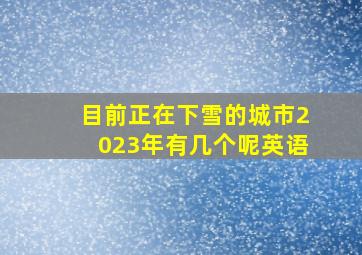 目前正在下雪的城市2023年有几个呢英语