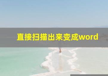 直接扫描出来变成word