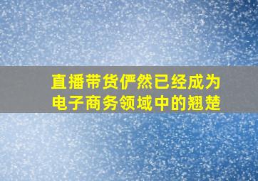 直播带货俨然已经成为电子商务领域中的翘楚