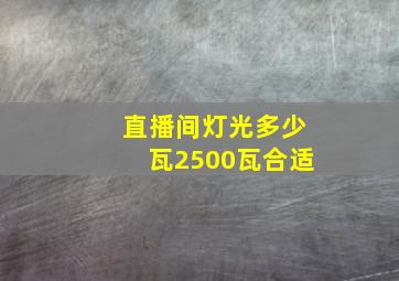 直播间灯光多少瓦2500瓦合适