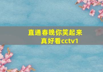 直通春晚你笑起来真好看cctv1