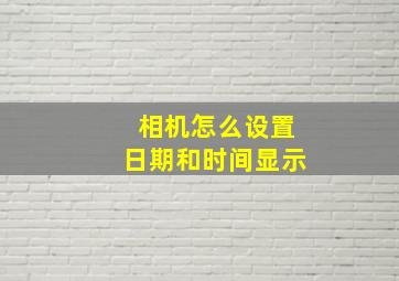 相机怎么设置日期和时间显示