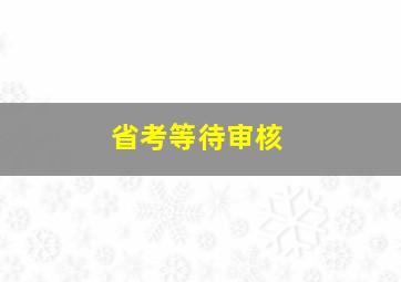 省考等待审核