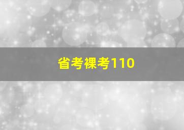 省考裸考110