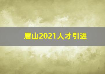 眉山2021人才引进