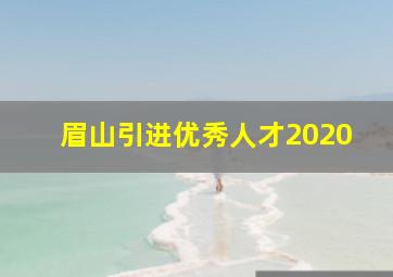 眉山引进优秀人才2020