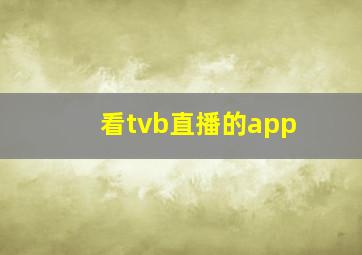 看tvb直播的app