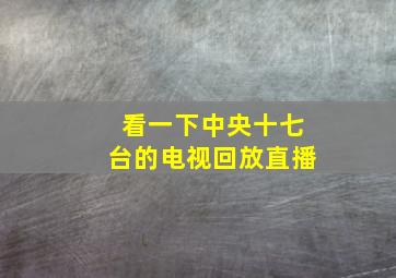 看一下中央十七台的电视回放直播