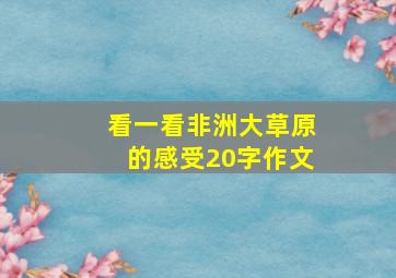 看一看非洲大草原的感受20字作文