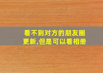 看不到对方的朋友圈更新,但是可以看相册