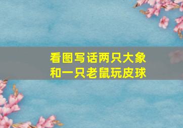 看图写话两只大象和一只老鼠玩皮球