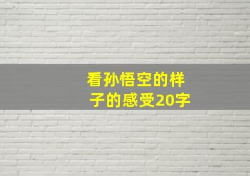 看孙悟空的样子的感受20字