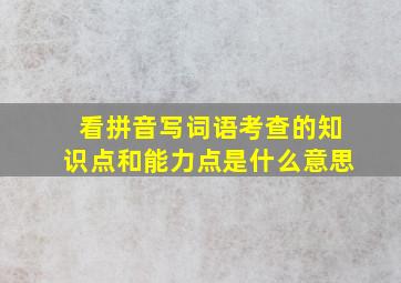 看拼音写词语考查的知识点和能力点是什么意思