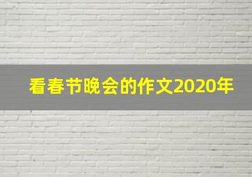 看春节晚会的作文2020年