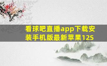 看球吧直播app下载安装手机版最新苹果12S