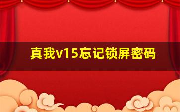 真我v15忘记锁屏密码