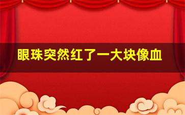 眼珠突然红了一大块像血