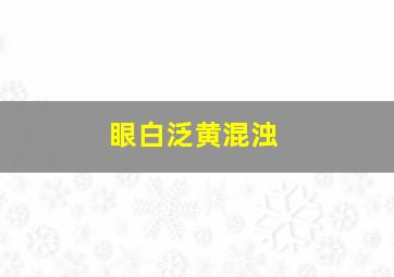 眼白泛黄混浊