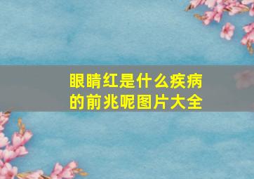 眼睛红是什么疾病的前兆呢图片大全