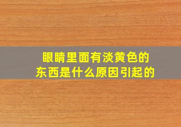 眼睛里面有淡黄色的东西是什么原因引起的