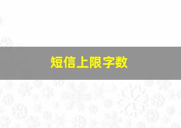 短信上限字数